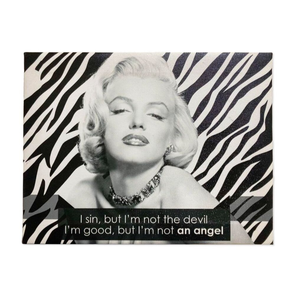 Marilyn Monroe "I Sin, but I'm Not the Devil" Stretched Vinyl 7.5" x 10" Canvas